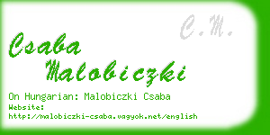 csaba malobiczki business card